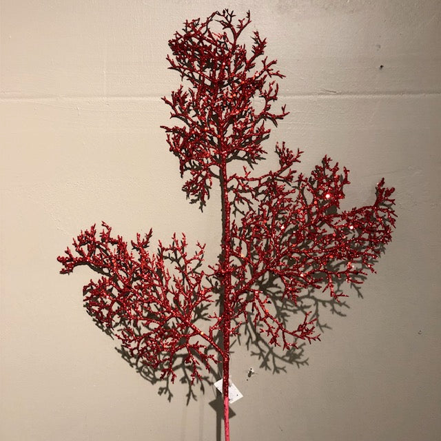 Jul - Glitter blad, rød